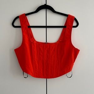 Orange/ Red corset crop top